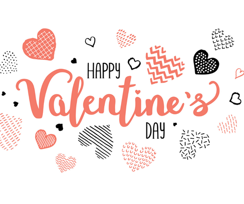 happy Valentine's Day card with hearts
