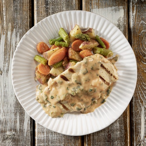 Image of Grilled Chicken with Spinach Parmesan Sauce