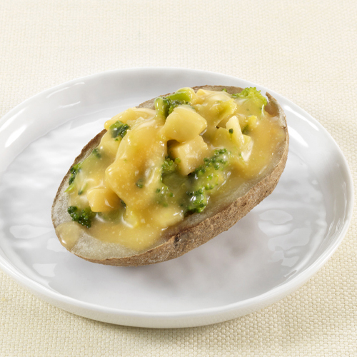 Image of Baked Potato with Cheddar and Broccoli Sauce