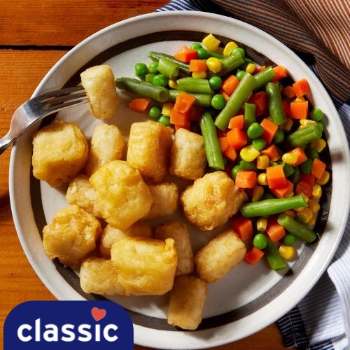 Image of the Battered Haddock and Tots meal