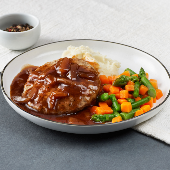 Image of the Salisbury Steak with Onion Gravy meal