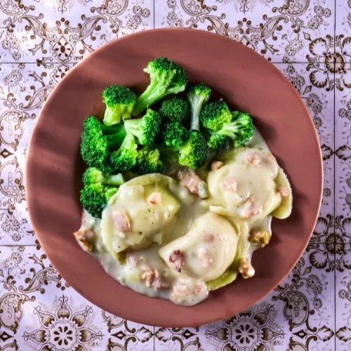 Perogies with Bacon Leek Sauce