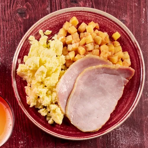 Scrambled Eggs with Canadian Back Bacon
