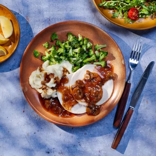 Turkey with Rich Mushroom Gravy