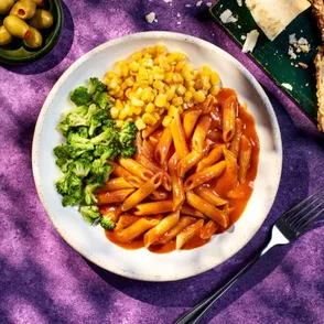 Penne with Roasted Red Pepper Sauce